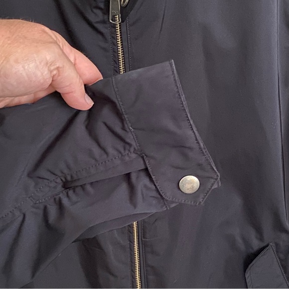 Gap Men’s Harrington Jacket Navy Blue Lightweight Zip Front Double Snap Collar L - Picture 8 of 14